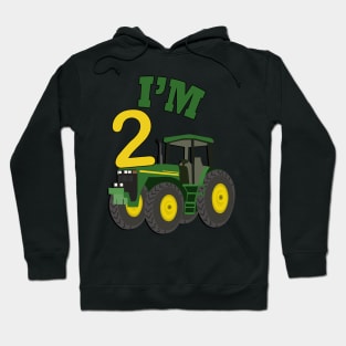 Birthday 2 Year Old Gift Cute Farm Theme Tractor Two Yr Old Cards & Gifts Hoodie